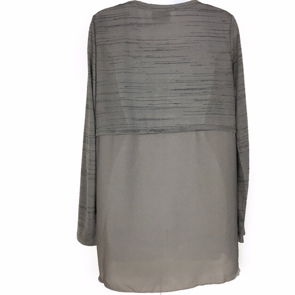 Gina Benotti Grey Sheer Back Tunic Top NWOT - Picture 2 of 8